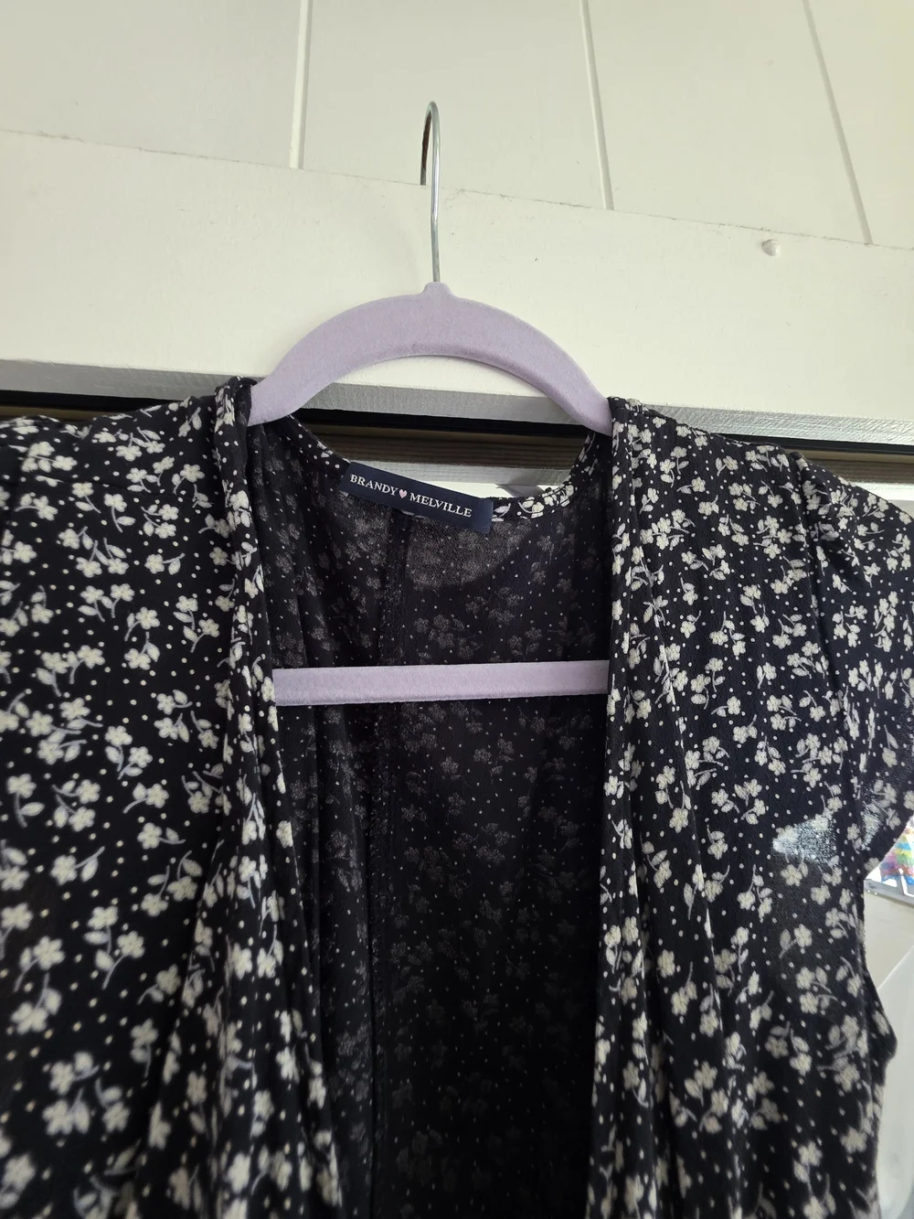 Brandy Melville Black Floral Wrap Maxi Dress - Picture 2 of 5
